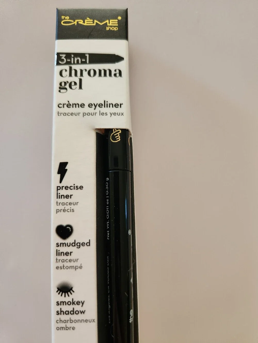 The Creme Shop 3-in-1 Chroma Gel Eyeliner Color Obsidian New